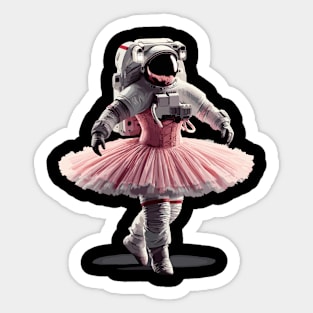 Cute Astronaut in Tutu Ballet Dancing Funny Ballet Sticker